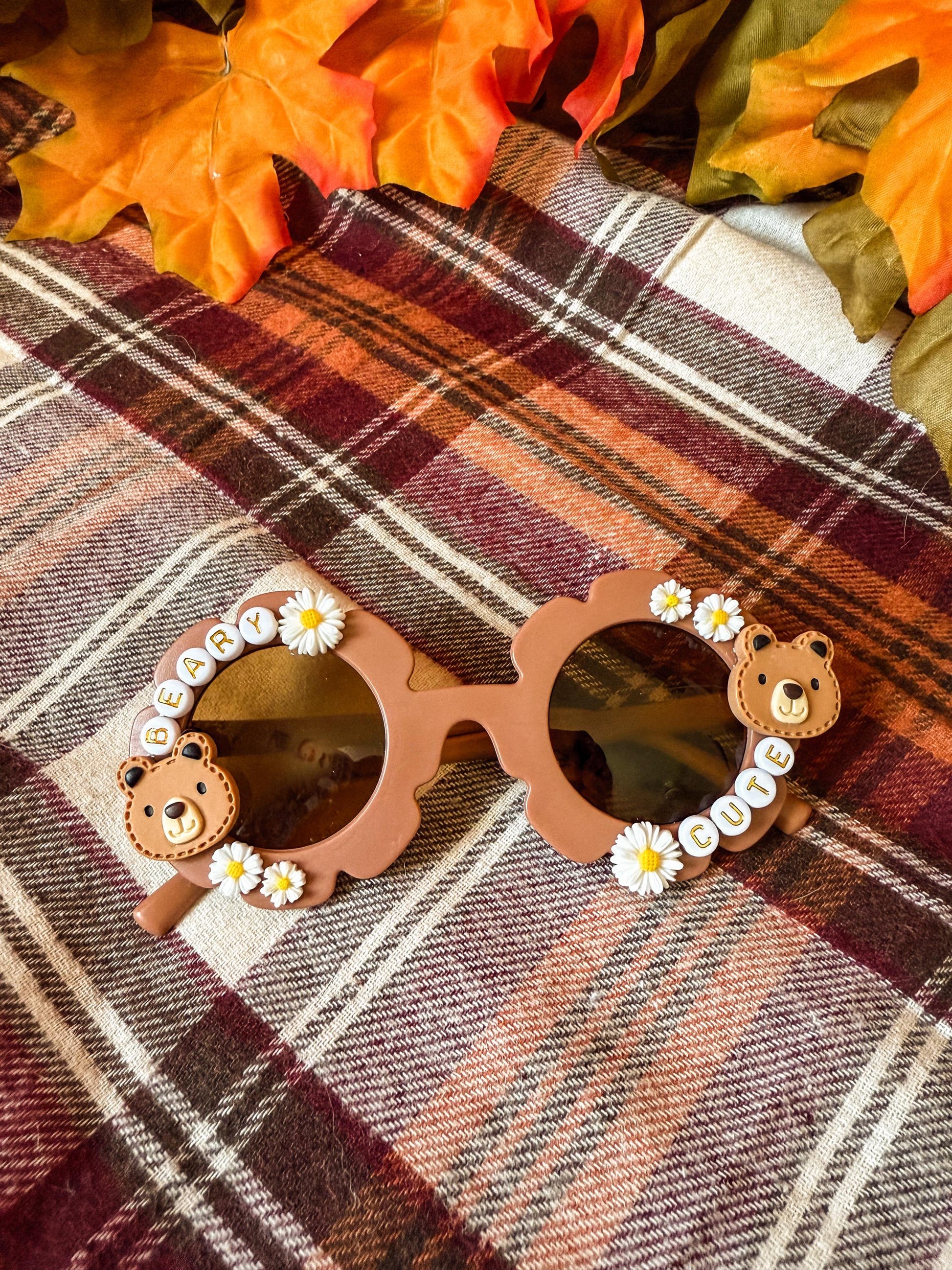 Bear-Themed Dog Sunglasses: Daisy, Bear Charms