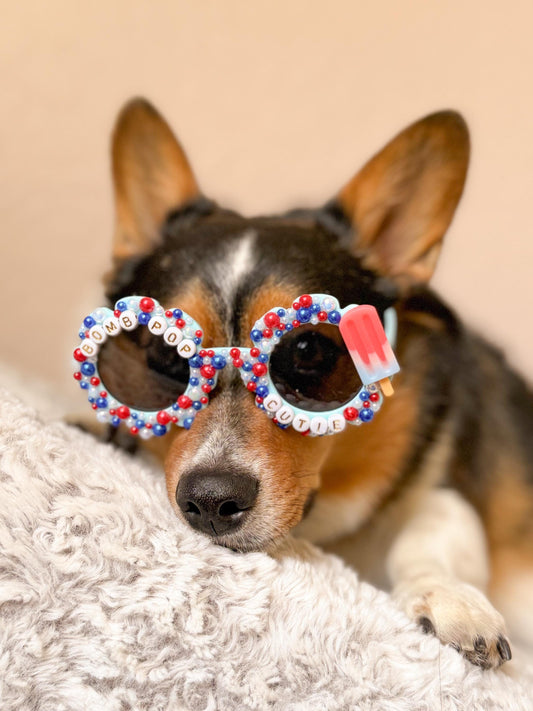 Bomb Pop Cutie Shades – Patriotic Dog Sunglasses