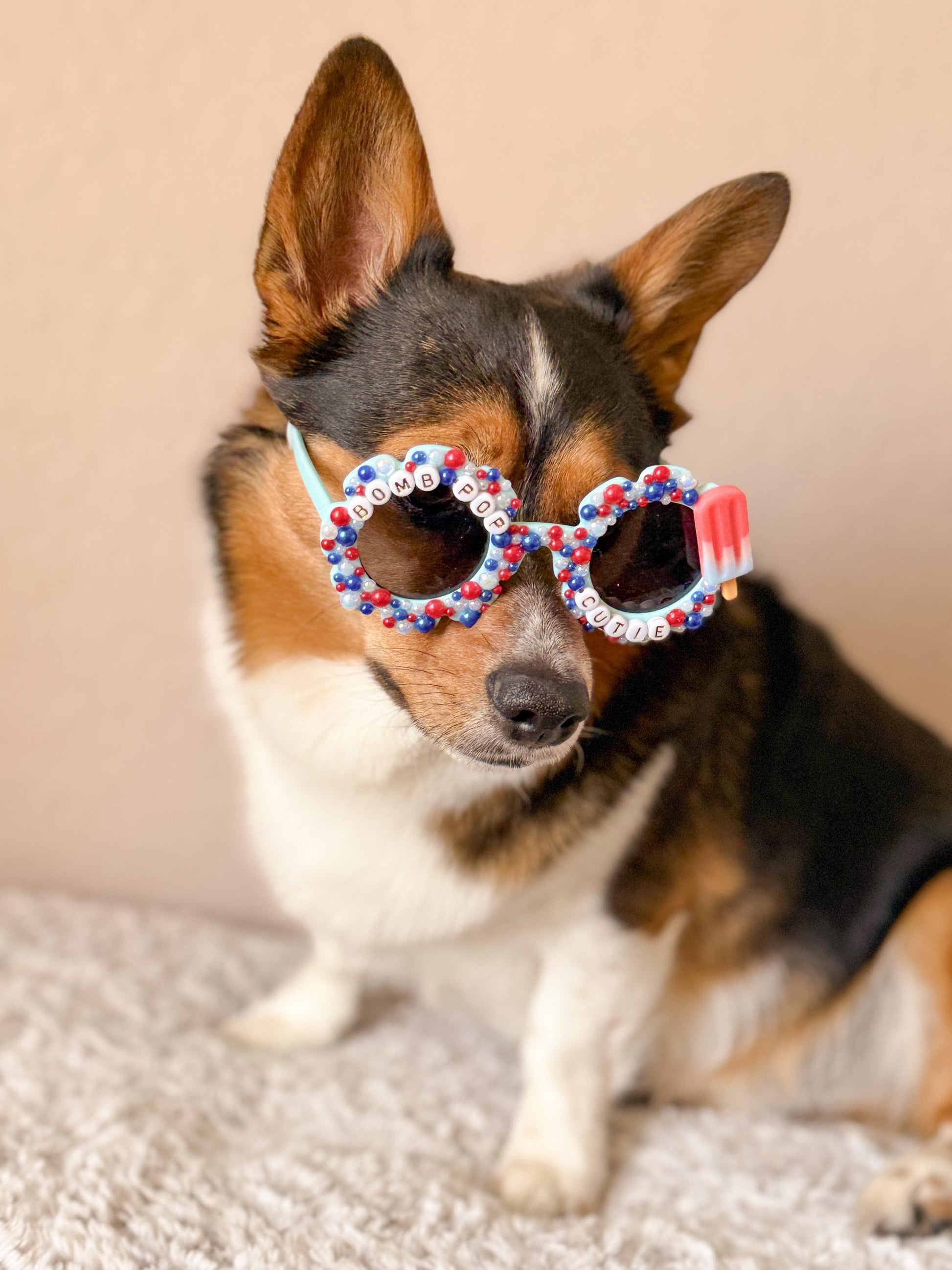 Bomb Pop Cutie Shades – Patriotic Dog Sunglasses