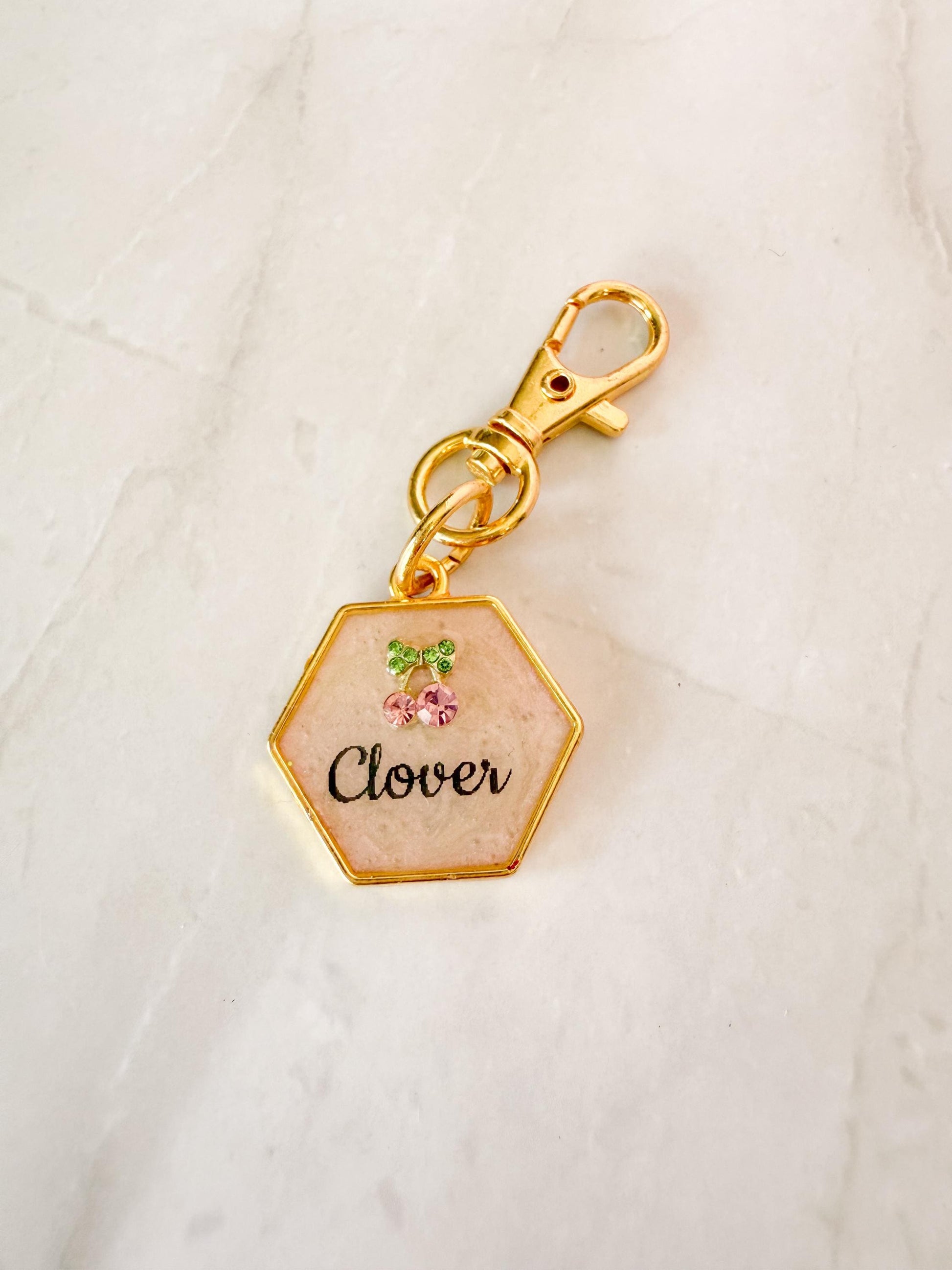 Cherry Blosson Hex Pet Tag