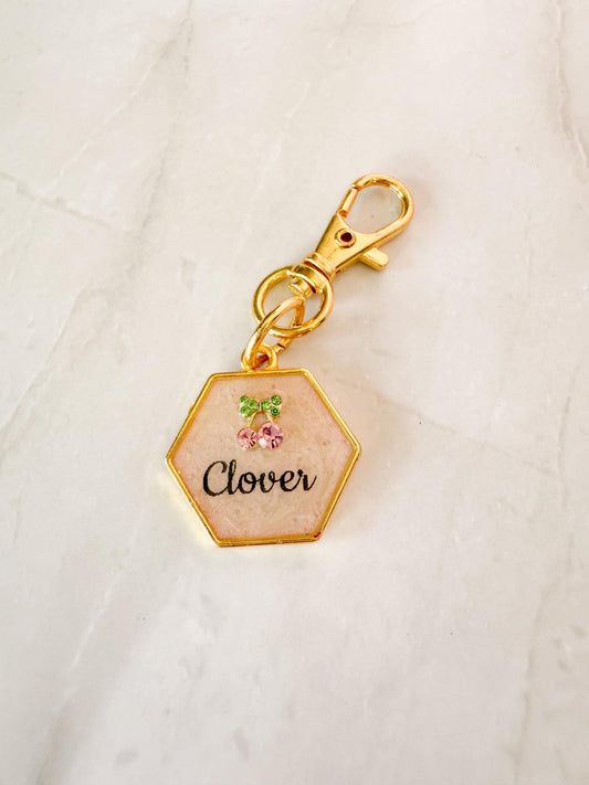 Cherry Blosson Hex Pet Tag