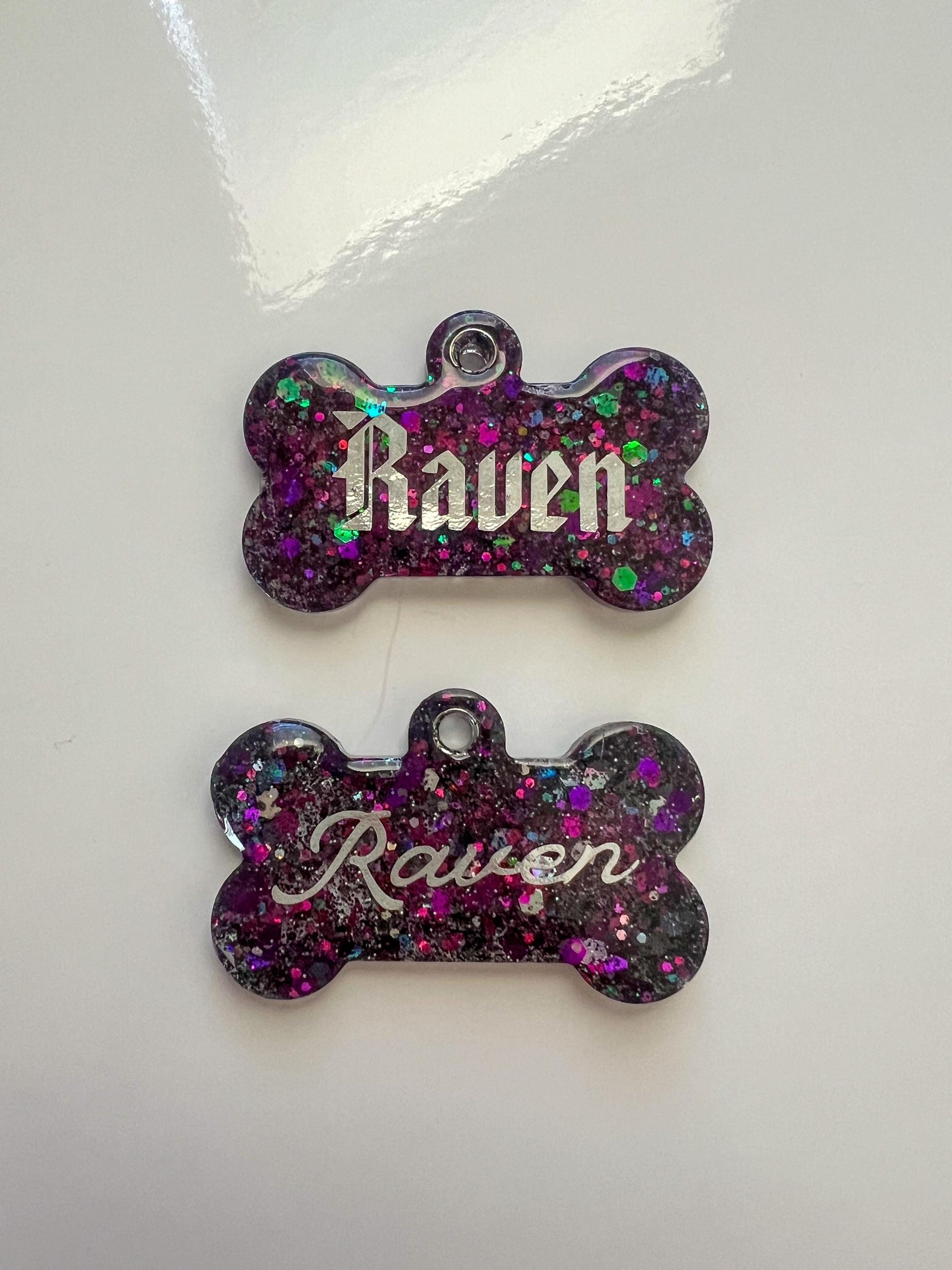 Custom Purple Galaxy Pet Tag