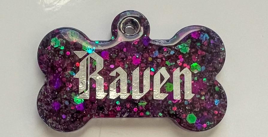 Custom Purple Galaxy Pet Tag