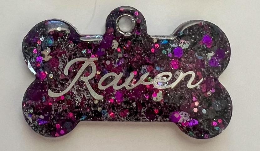 Custom Purple Galaxy Pet Tag