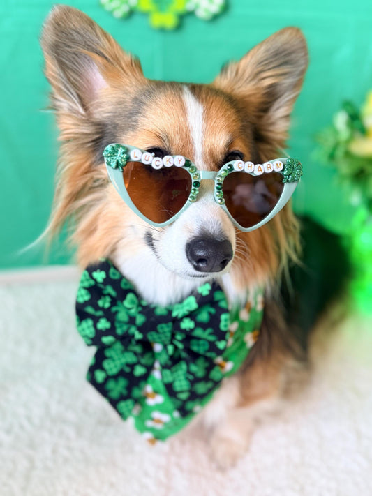 Lucky Charm Heart Dog Sunglasses
