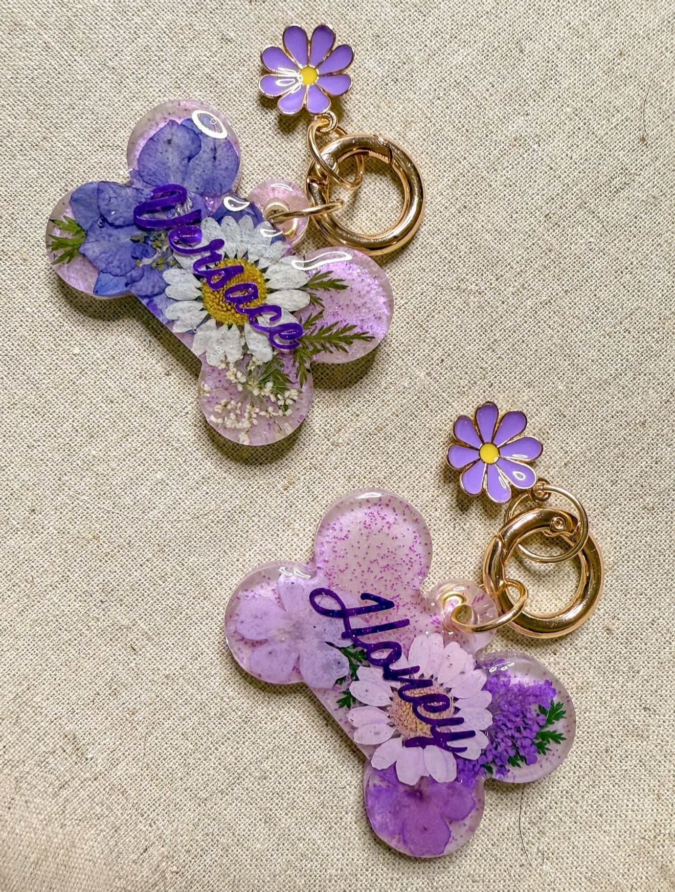 Purple Wildflower Pet Tag