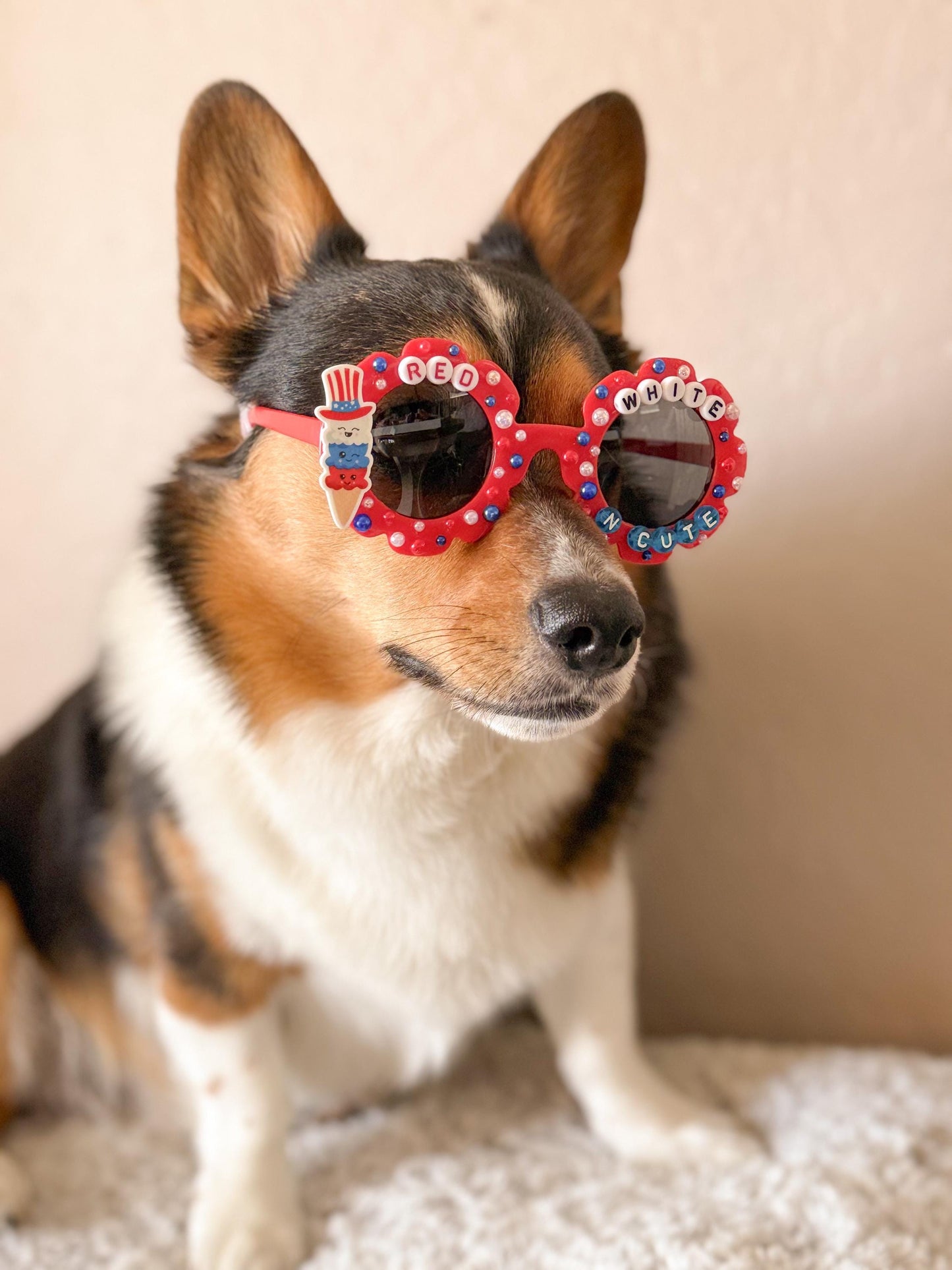 Red, White N Cute – Patriotic Pup Sunglasses