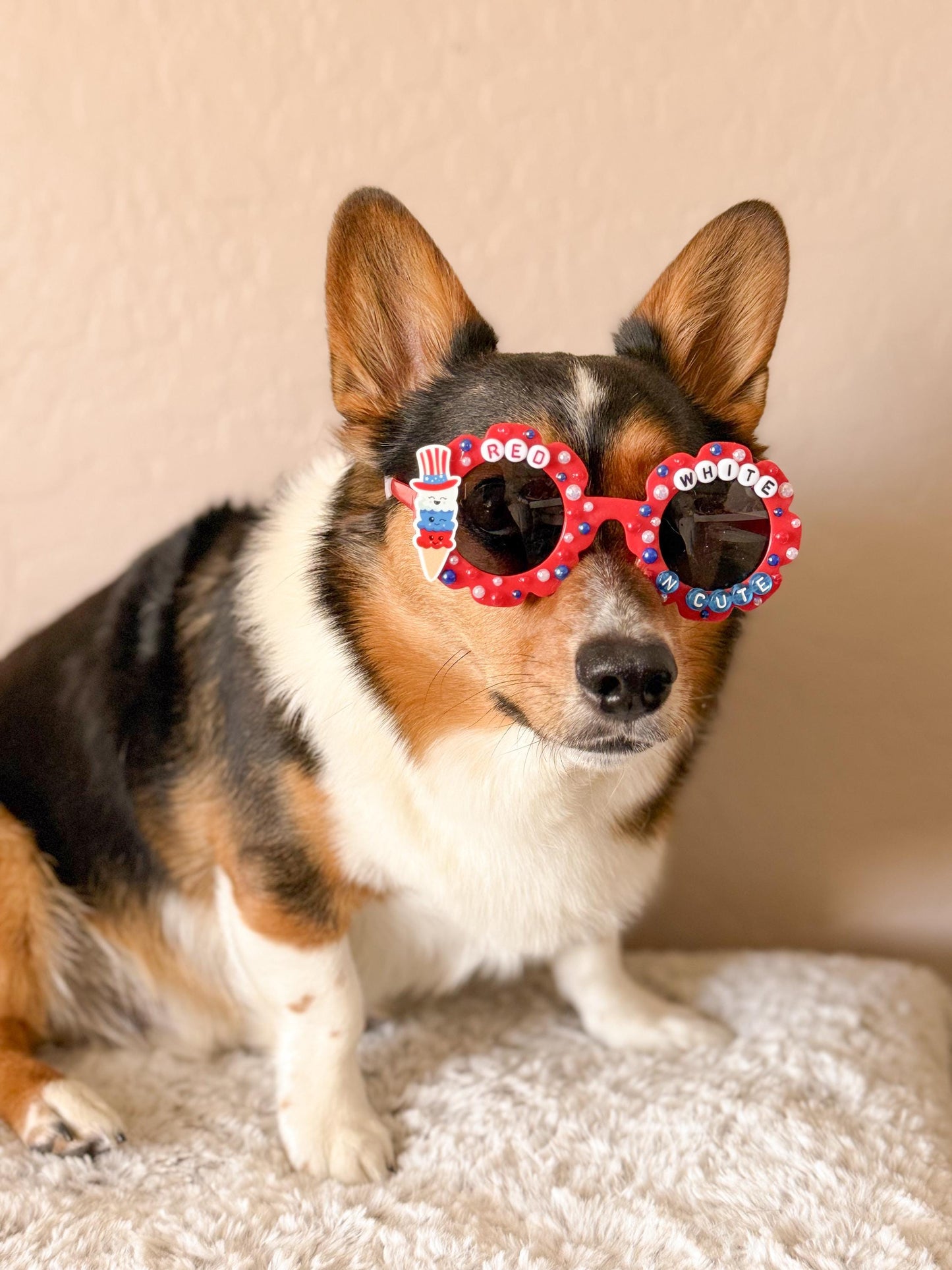 Red, White N Cute – Patriotic Pup Sunglasses